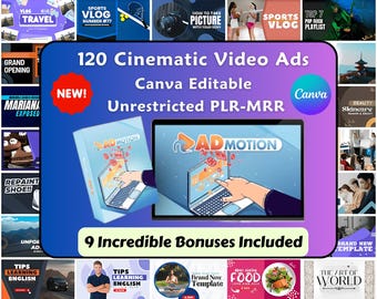 Cinematic Video Ads Canva Templates – PLR MRR Bundle