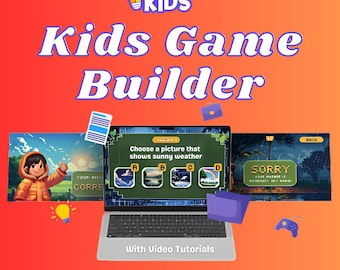 Kids Game Builder Bundle: Editable Quizzes & Science Storybooks (Commercial License)