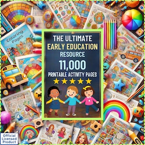 11,000+ Preschool Pre-K & Kindergarten Printable Bundle: Activity Worksheets, Coloring Pages, Dot to Dot, Tracing, Alphabet, Site Words