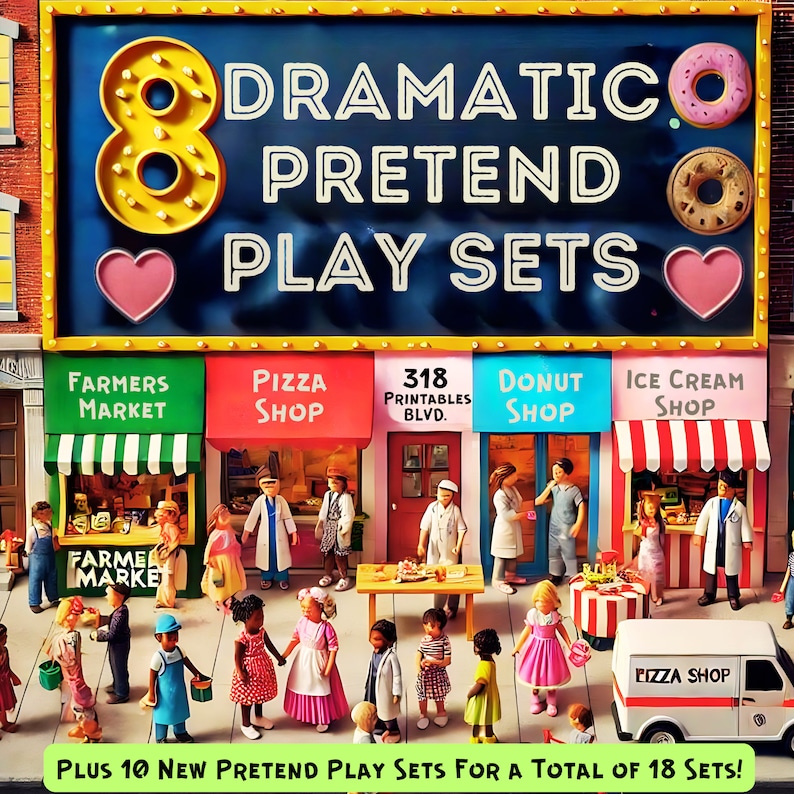 8 Pretend Play Printables Bundle | 8 Dramatic Play Printables | Educational Role-Play Digital Download | Preschool & Kindergarten Activities