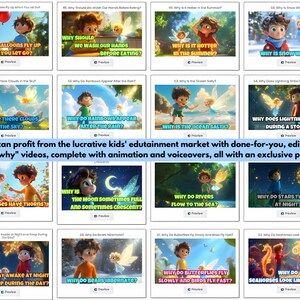 Pu&ograve; includere: Un'illustrazione colorata di un ragazzo che fa domande sul mondo. Le illustrazioni sono in stile cartone animato e mostrano un ragazzo con i capelli castani e una camicia blu. Il testo sulle immagini include domande come "Perch&eacute; i palloncini volano in alto quando li lasci andare?" e "Perch&eacute; l'oceano &egrave; salato?"