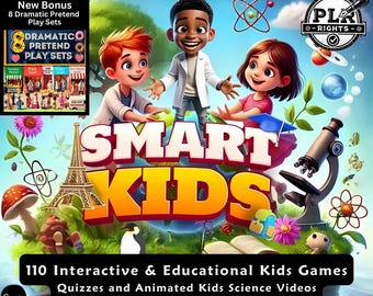 SmartKids Games and Science Videos, Canva and PPT Templates (PLR)