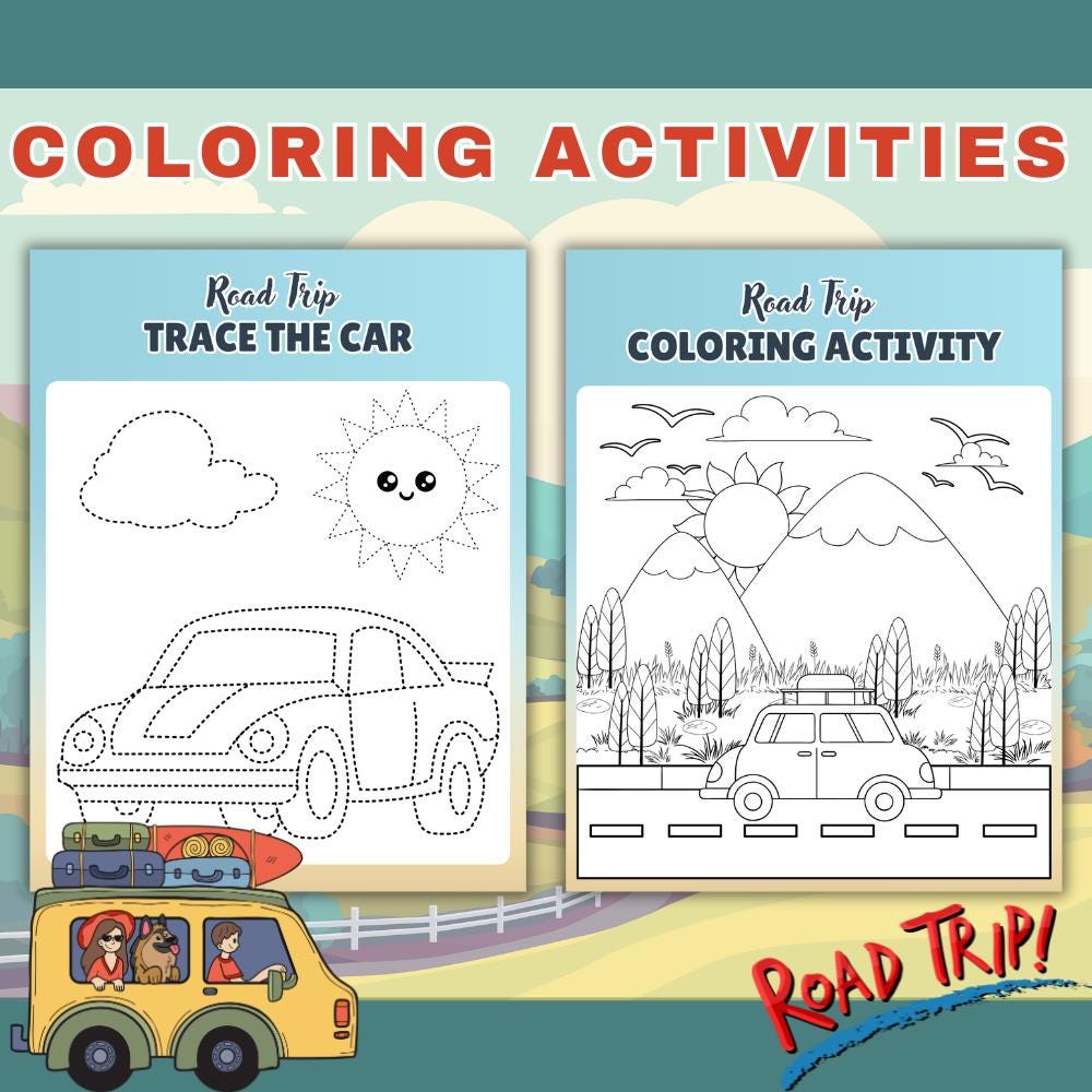 Kids Road Trip Activity Book | Printable Travel Games (digital Download ...