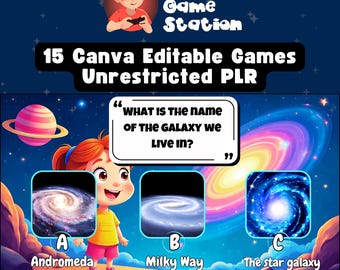Kids Canva Games Bundle | 15+ Educational Activities PLR
