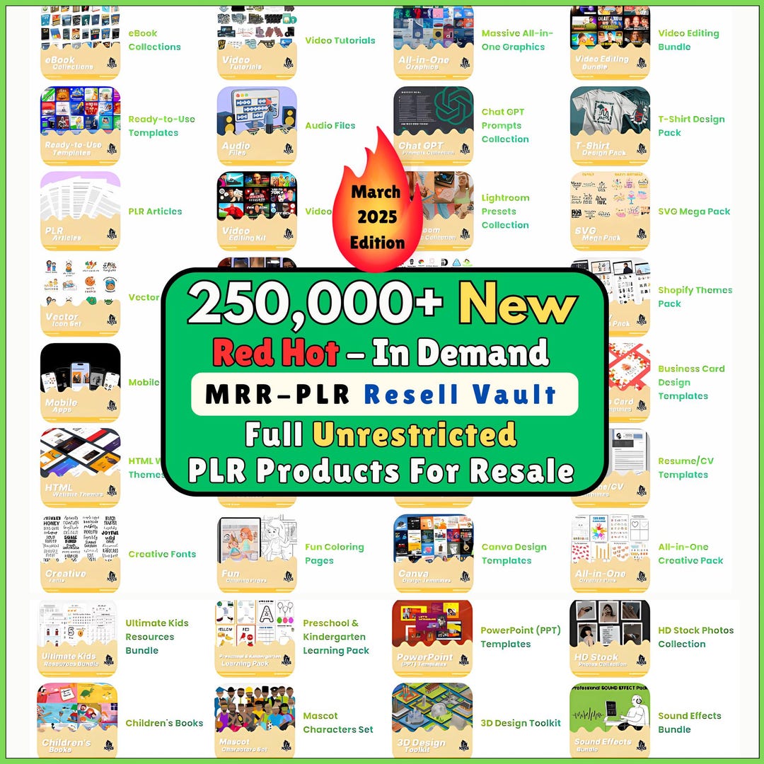 2025 Ultimate MRR PLR Mega Bundle – 250,000+ Done for You Digital ...