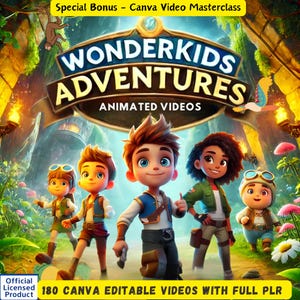 PLR - 180 Children's Animated Videos | Kids Video Stories - Unrestricted PLR To Use Or Resell | Master Resell rights, W/ Full Tutorials MRR