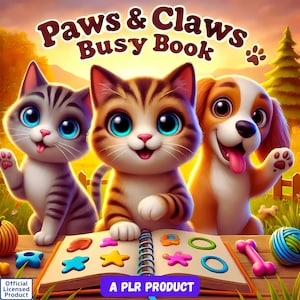 PLR Kids Busy Book - Szablony Canva - Wczesna edukacja Książka z aktywnościami z pełnym PLR MRR dla maluchów i przedszkolaków - Cyfrowe pobieranie dla dzieci
