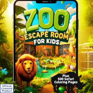 Zoo Kinderzimmer entkommen | Tier Puzzle + Safari Ausmalseiten (Digitaler Download)