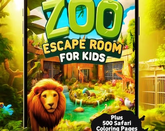 Zoo Escape Room for Kids | Printable Animal Puzzle + Safari Coloring Pages (Digital Download)