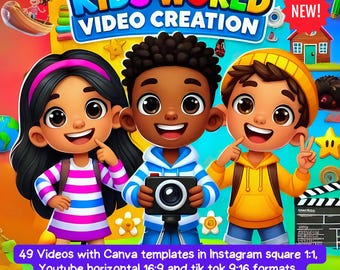Kids Video Stories Bundle: AI-Generated, Canva-Editable (PLR)