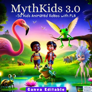 PLR 50 Kinder animierte Videogeschichten - Canva Bearbeitbare Vorlagen, anpassbar, 25 Kinderhörbücher | Kids Content, Malvorlagen, Clipart