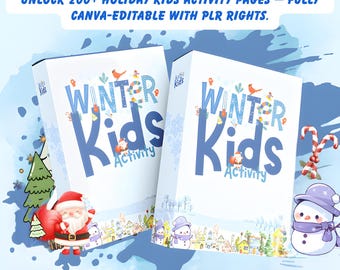 Winter Kids Activity Pages Canva Template | PLR MRR Bundle