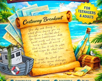 Deserted Island Escape Room | Printable Castaway Game for Teens & Adults