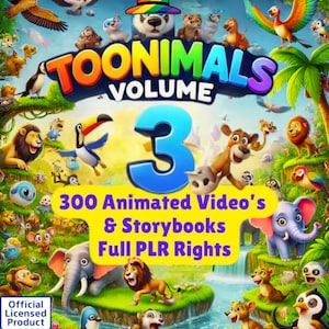 PLR - 300 Kids Videos And Storybooks | Unrestricted PLR To Use Or Rebrand & Resell | MRR, Canva Video Masterclass -Editable Canva Templates