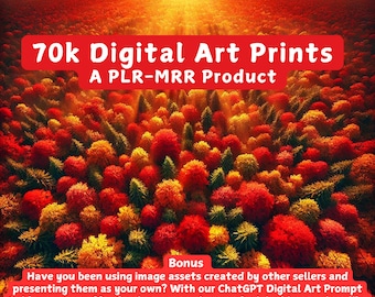 70K Digital Art Prints Bundle: PLR & MRR Rights