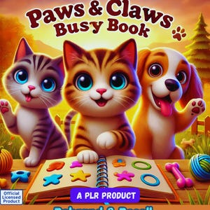 Tierbezogenes Kinder-Beschäftigungsbuch | Canva Editable PLR, MRR (Digitaler Download)