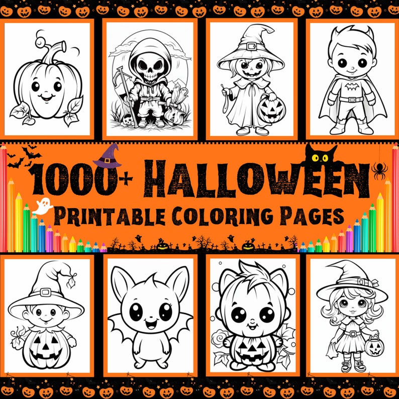 1000+ Halloween Coloring Pages for Kids | Printable PDF | Ghosts, Pumpkins, Witches & More | Fun Halloween Activity for Parties - Classrooms