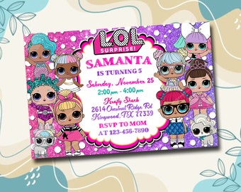 Birthday invitation, kids birthday, party invites, custom order