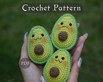 Cute Avocado Crochet pattern. Amigurumi avocado. Diy crochet toy. Crochet PDF tutorial