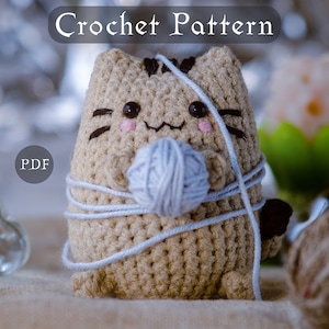 Crochet Cat Pattern, Adorable Crochet Cat Pattern, Amigurumi Crochet Cat, PDF Pattern, Meaningful Gift, Pusheen amigurumi kitty pattern image 1