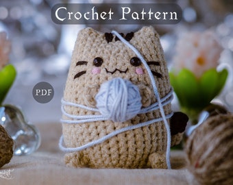 Crochet Cat Pattern, Adorable Crochet Cat Pattern, Amigurumi Crochet Cat, PDF Pattern, Meaningful Gift, Pusheen amigurumi kitty pattern