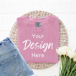 Comfort Colors 1717 Blossom Mockup, Blossom Comfort Colors Mockup,Trendy Layflat,Folded Flat Lay Mockup,C1717 Mockup,Comfort Colors Mockup