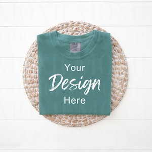 Comfort Colors 1717 Light Green Mockup,Simple Comfort Colors Mockup,Trendy Layflat,Folded Flat Lay Mockup,C1717 Mockup,Comfort Colors Mockup