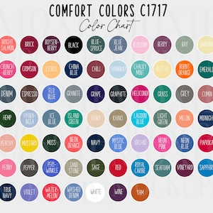 CURRENT Comfort Colors 1717 Color Chart, Tshirt Color Guide,Instant Digital Download, Non-Editable, Comfort Colors Mockup,Color Chart Mockup