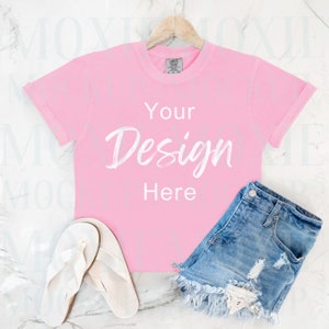Comfort Colors 1717 Blossom Mockup, Blossom Comfort Colors Mockup,Trendy Layflat,Hanging Mockup,C1717 Mockup,Comfort Colors Mockup