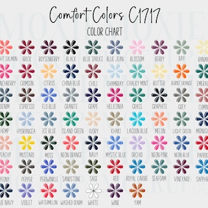 CURRENT Comfort Colors 1717 Color Chart, Tshirt Color Guide,Instant Digital Download, Non-Editable, Comfort Colors Mockup,Color Chart Mockup