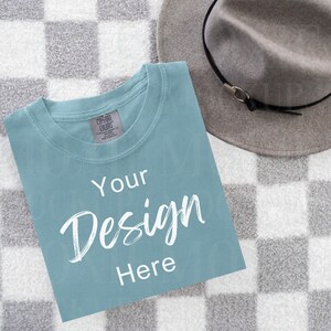 Comfort Colors 1717 Chambray,Chambray Comfort Colors Mockup,Trendy Hanging Mockup,C1717 Mockup,Comfort Colors Mockup,Shirt Mockup,