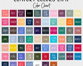 CURRENT Comfort Colors 1717 Color Chart, Tshirt Color Guide,Instant Digital Download, Non-Editable, Comfort Colors Mockup,Color Chart Mockup