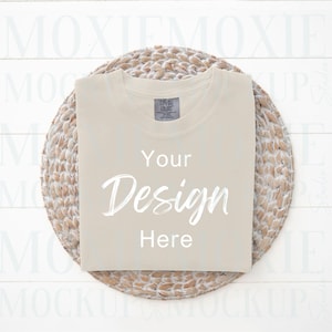 Comfort Colors 1717 Ivory, Ivory Comfort Colors Mockup,Trendy Layflat,Folded Flat Lay Mockup,C1717 Mockup,Comfort Colors Mockup,Shirt Mockup