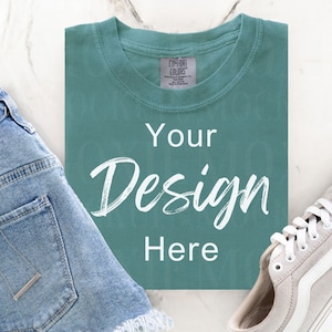 Comfort Colors 1717 Light Green Mockup,Simple Comfort Colors Mockup,Trendy Layflat,Folded Flat Lay Mockup,C1717 Mockup,Comfort Colors Mockup