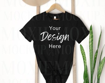 Bella Canvas 3001 Zwart, Bella Canvas Mockup, 3001 Mockup, Shirt Mockup, Boho Mockup, Trendy Lay Flat, Bella Canvas, Bella Canvas Zwart Mockup