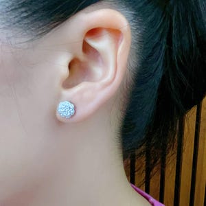 Sterling Silver Flower Simulated Diamond Earrings for Women