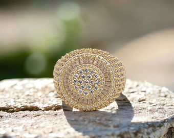 Sterling Silver Fully-Loaded Simulated Diamond CZ Men's Ring