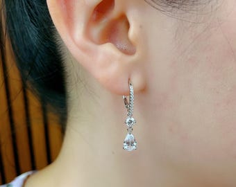 Sterling Silver Simulated Diamond CZ Earrings for Women
