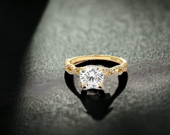 Sterling Silver with Simulated Diamond Stunning Flame Solitaire Engagement Wedding Ring