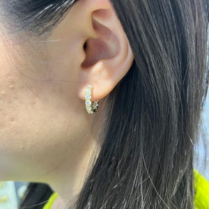 Sterling Silver Simulated Diamond CZ Post Hoops Earring for Women Jewelry