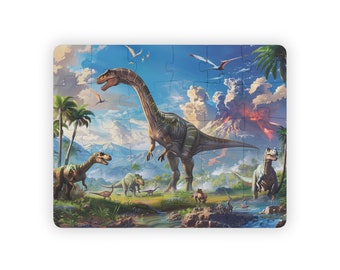 Dinosaur park, Ancient trees and Volcanoes Kids' Puzzle, 30-Piece