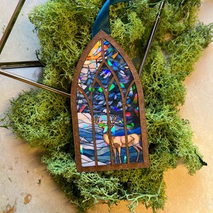 TOG bookmark, stag book mark cathedral window bookmark, fantasy romance book gift, bookish gift, acotar bookmark, winter bookmark
