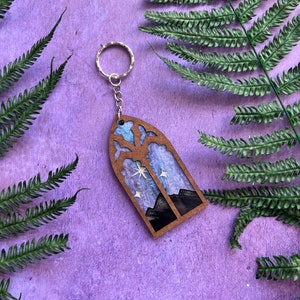 Night court key ring, bookish gift, bookish key chain, booktok gift, book gift girlfriend , acotar key ring , bat boys , window key chain