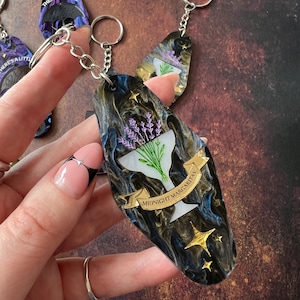 Midnight margaritas keychain, practical magic key chain, witchy gift, witchy key ring, celestial key chain