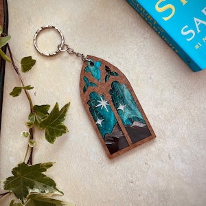 Night court key ring, bookish gift, bookish key chain, booktok gift, book gift girlfriend , acotar key ring , bat boys , window key chain