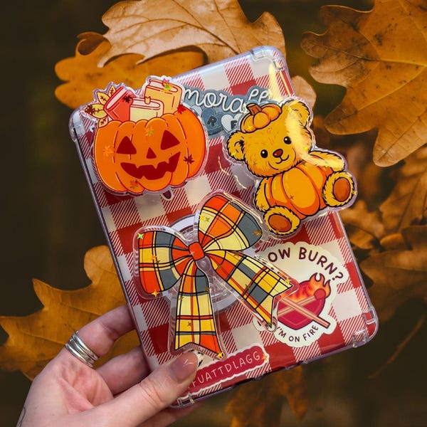 Halloween kindle holder phone holder autumnal kindle holder autumnal phone holder pumpkin kindle accessory autumn leaf phone holder booktok