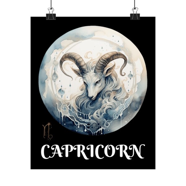 Zodiac posters, capricorn wall decor, zodiac wall decor, gift for capricorn, matte vertical posters, zodiac gift, zodiac home decor