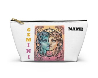Astrology gift, astrology accessories, mom gift, gift for gemini, custom name gift, makeup bag, zodiac sign gift, accessory pouch