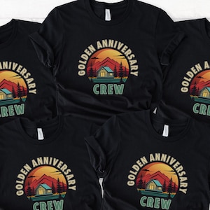Custom Anniversary Crew Shirt, Mountain Cabin Retro Design, Complimentary Family Anniversary Shirts, Anniversary Matching Outfits For Family