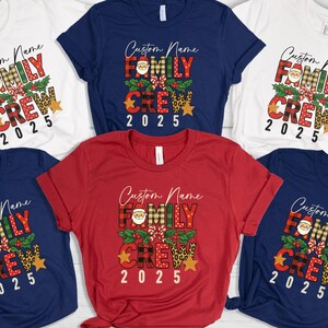Custom Name Christmas Family Crew Shirt, Christmas T Shirt, Matching Holiday Shirt for Family, Personalized Christmas Gift for Family